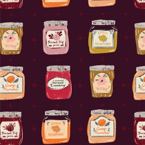 Sweetened Jams jelly jar fabric - AGF Season and Spice Sweetened Jams quilt cotton Sold by the yard