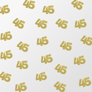 Birthday Number 45 Glitter Confetti shapes - glitter party table confetti