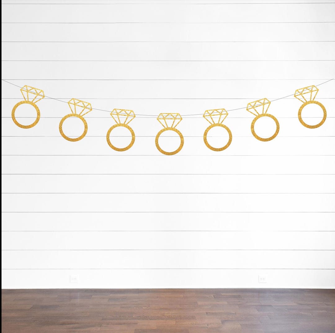 Diamond Ring Glitter Banner - Engagement Bachelorette Wedding Party ...