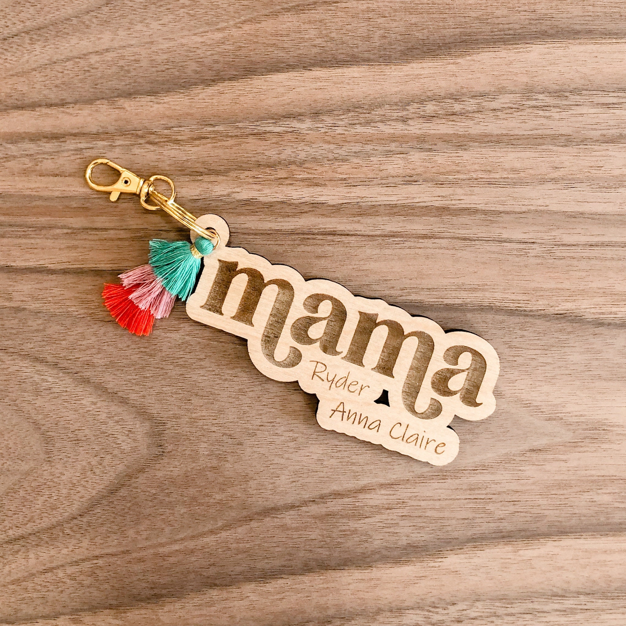 Personalized Mama Keychain - Laser Cut Mama Keychain With Personalized Mama Keychain - Laser Cut Mama Keychain With