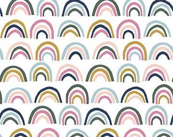 Neutral small rainbow fabric - Paintbrush Studio Over the Rainbow  - 1/4 Yd