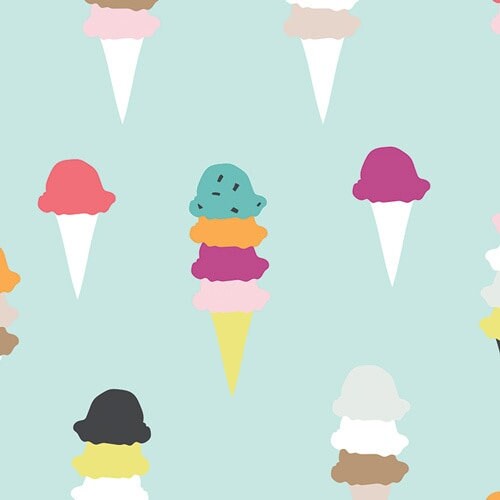 Ice Cream Fabric Multicolored Art Gallery I Scream You Scream Etsy
