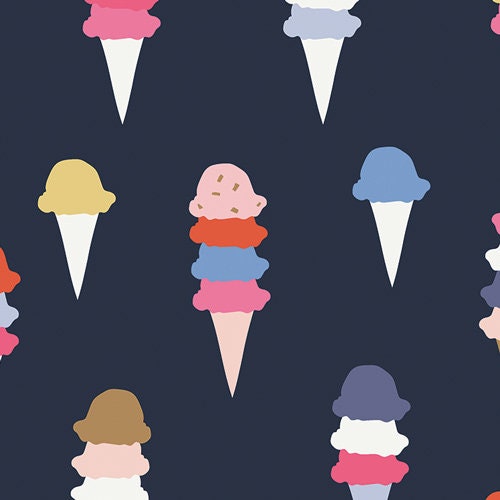 Ice Cream Fabric Multicolored Art Gallery I Scream You Scream Etsy
