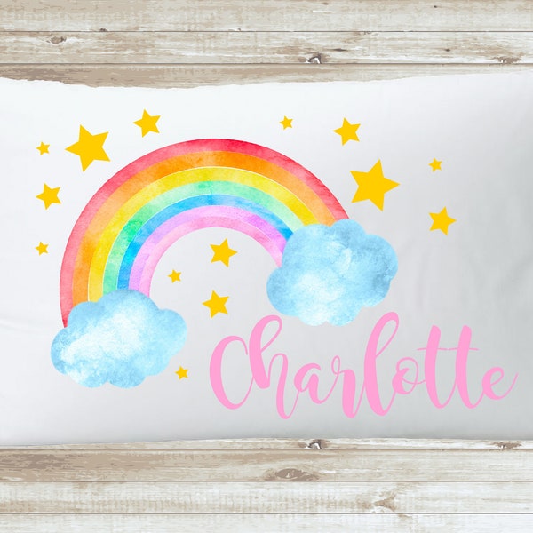 Rainbow Pillowcase Etsy