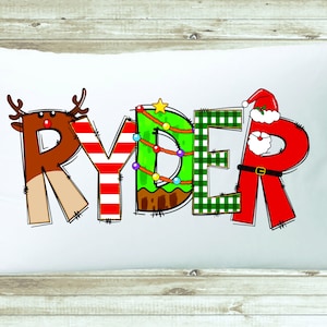 Kids Christmas personalized pillowcase - movie night Christmas party pillowcase for kids