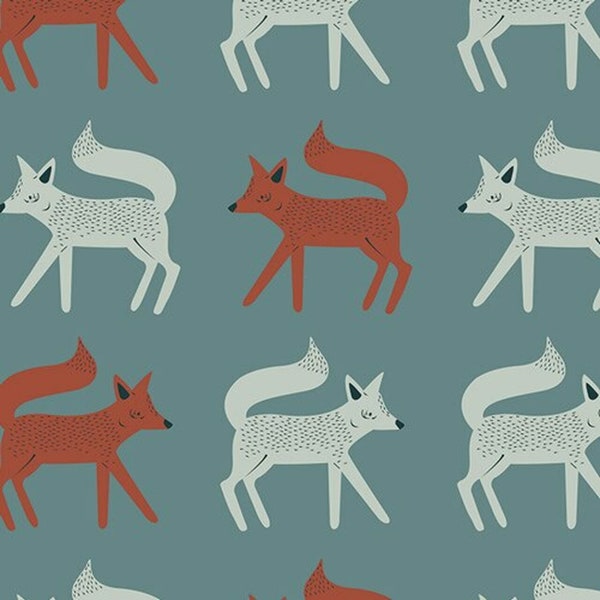 Sneaky Little Foxes cotton fabric - Art Gallery Campsite Fox fabric - 1/4 Yd