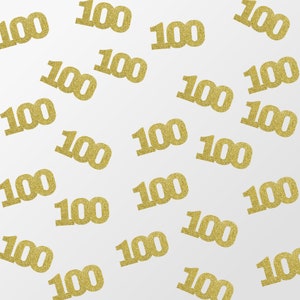 Birthday Number 100 Glitter Confetti shapes - glitter party table confetti