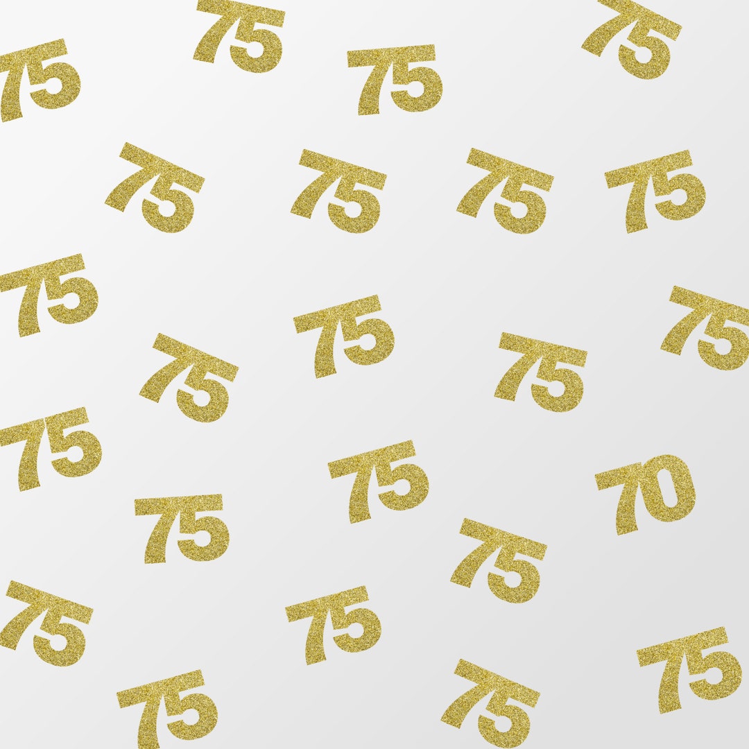 Birthday Number 75 Glitter Confetti Shapes - Glitter Party Table ...