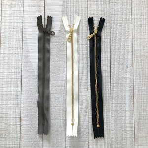 Metal Teeth Zipper 9 inch - YKK Metal Donut Pull Modern Zipper