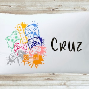 Modern Gamer Personalized Pillowcase - Gamer controls custom boys pillowcase