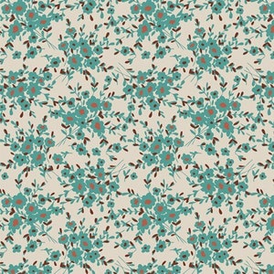 Calico Days Aqua Cotton Fabric - Spirited Art Gallery Fabrics Cotton - Sold by the yard