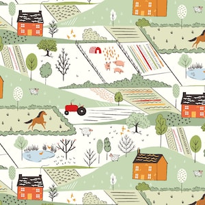 Hello Spring Farm Life quilting cotton fabric - Day on a Farm RJR Fabrics sold by the yard