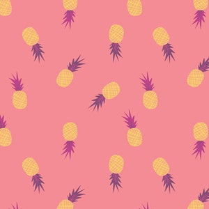 Pink pineapple summer fabric - Art Gallery Fabrics Sirena cotton fabric -Sold by the yard