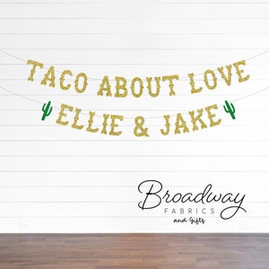 Taco Bout Love Wedding Shower glitter party banner - Fiesta themed wedding shower party banner