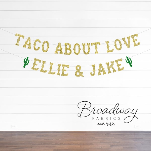 Taco Bout Love Wedding Shower glitter party banner - Fiesta themed wedding shower party banner