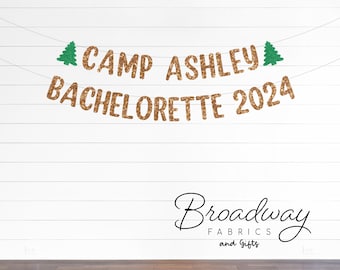 Camping Bachelorette Party glitter custom party banner - custom bachelorette party banner