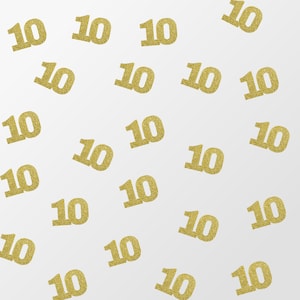 Birthday Number 10 Glitter Confetti shapes - glitter party table confetti