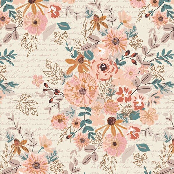 Romance Novel Paperback floral fabric - Art Gallery Fabrics Bookish QTR YD
