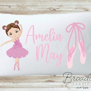 Personalized Ballerina Pillowcase, Girl Custom Dancing Pillowcase, Dance Recital Baby Name Decoration