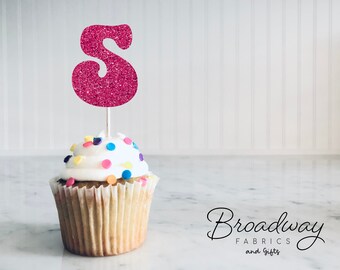 24 Cupcake-Topper Zum 5. Geburtstag – Rosa Glitzernd, 6,3 X 11,7 Cm, Aus Karton, Für Kuchendekoration