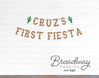 First Fiesta Glitzer Party Banner - Fiesta erste Geburtstagsparty Banner