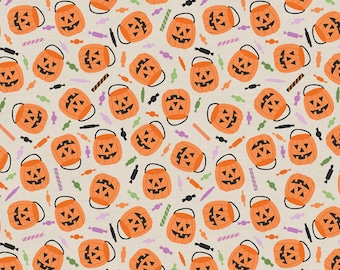 ピンクオレンジのハロウィン生地コレクション – キャンディパンプキン
