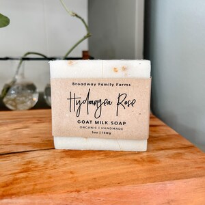 Hydrangea Rose Goat Milk Handmade Soap | 5 oz soap bar - handmade soap bar