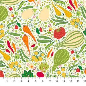 Vegetable Fabric Carrots Gardening Figo Fabrics quilt cotton QTR YD