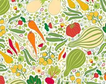 Vegetable Fabric Carrots Gardening Figo Fabrics quilt cotton QTR YD