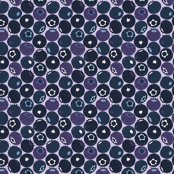 Blueberry fabric Cotton + Steel Under the Apple Tree Blueberry QTR YD