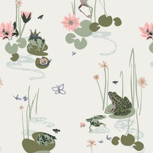 Frog Pond Lillypad cotton fabric Bog Party Lilliput Art Gallery Fabrics Sold by the yard