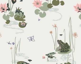 Frog Pond Lillypad cotton fabric Bog Party Lilliput Art Gallery Fabrics QTR YD