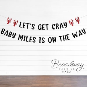 Crawfish Boil Baby Shower Party Banner - Personalized Glitter Party Banner