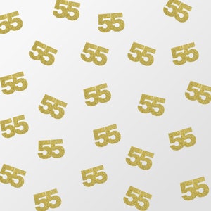 Birthday Number 55 Glitter Confetti shapes - glitter party table confetti