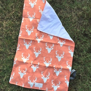 Coral Deer Silhouette Travel Changing Pad - Deer Baby Changing Pad
