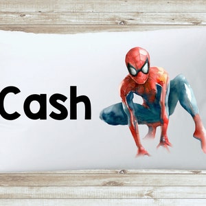 Spider Boy Boys Room personalized pillowcase - Custom kids room decor pillowcase