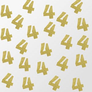 Geburtstagszahlen 4 Glitter Confetti Formen - Glitter Party Tischkonfetti