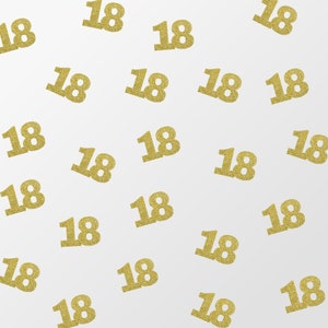 Birthday Number 18 Glitter Confetti shapes - glitter party table confetti