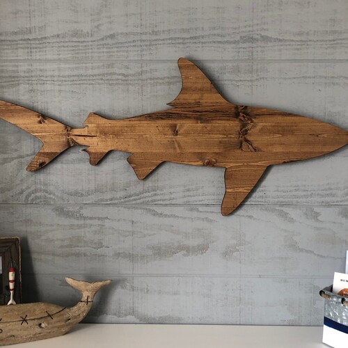 Distressed Wooden Shark Pallet Wall Art Wood Surf Decor Etsy
