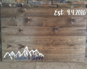 Rustic Pallet Wooden Guestbook Mountain Alternative Wedding Guest Book