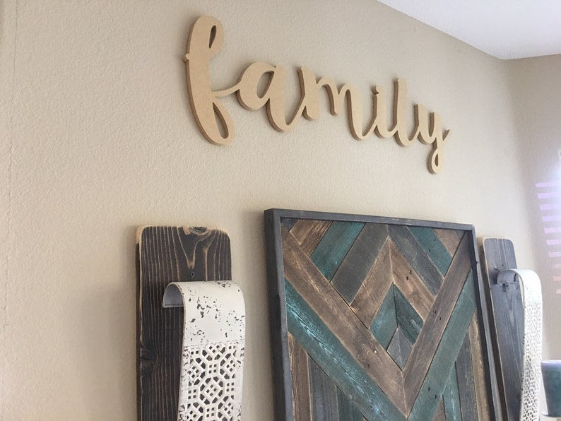 Family CNC Wooden Word Cutout Wood Letters Cut Out Etsy