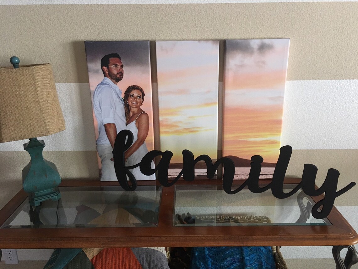 Family CNC Wooden Word Cutout Wood Letters Cut Out Etsy