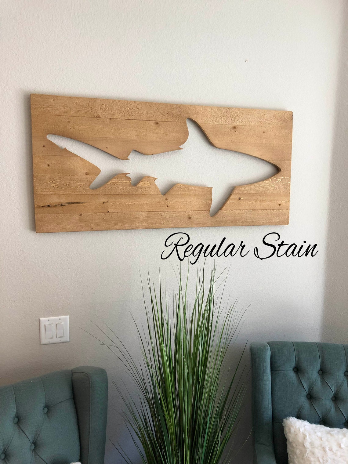 Distressed Shark Pallet Wood Wall Art Surf Decor Beach Decor Etsy
