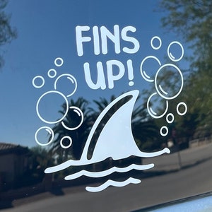 FINS or BUBBLES UP Decal Vinyl Sticker