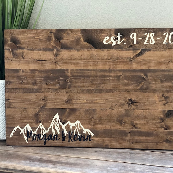 Rustic Pallet Wooden Guestbook Mountain Alternative Wedding Guest Book