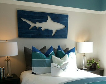 Distressed Shark Pallet Wood Wall Art, Surf Decor, Beach Decor, Wooden Shark