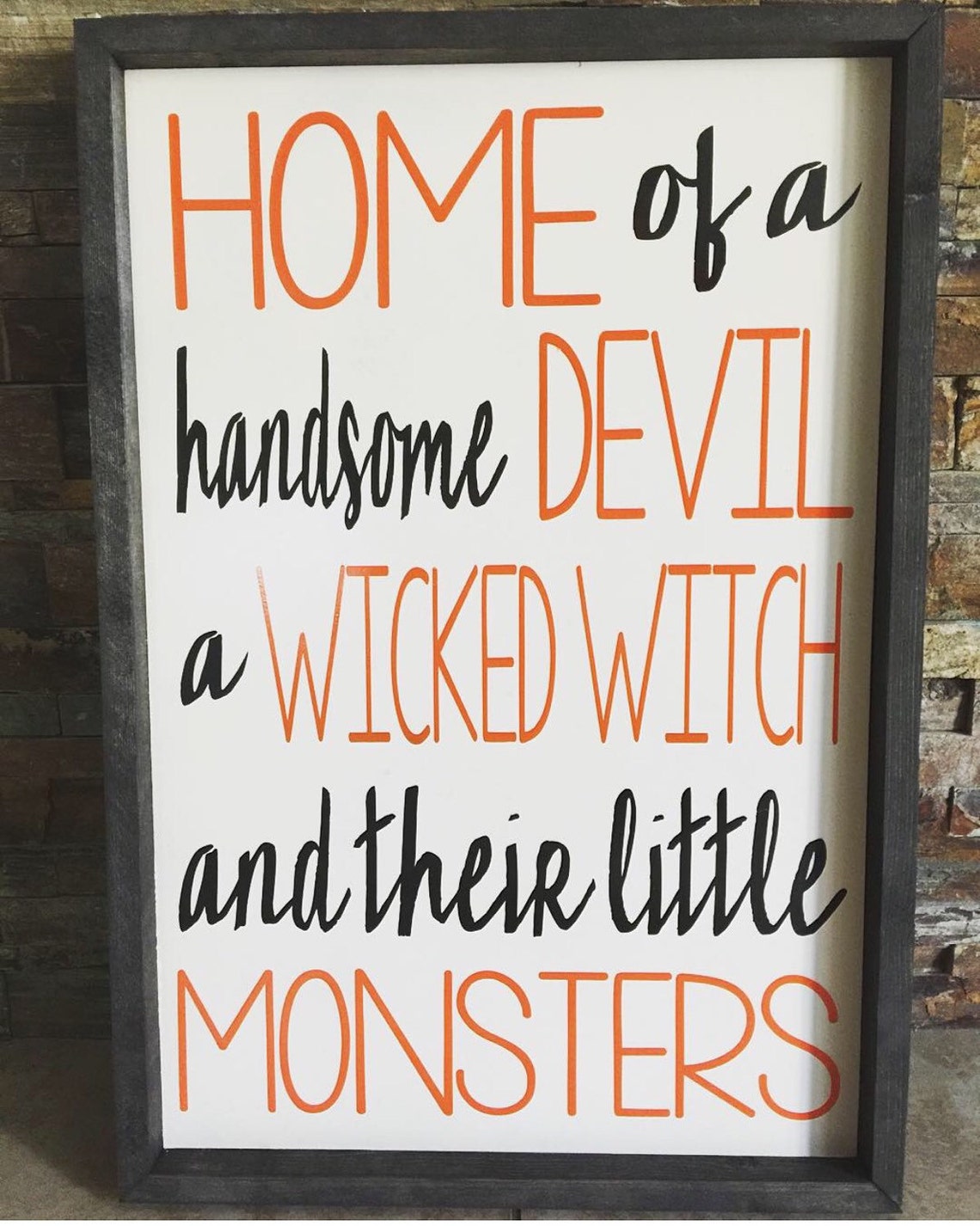 Halloween Home of Handsome Devil Wicked Witch Little Monsters Wooden ...