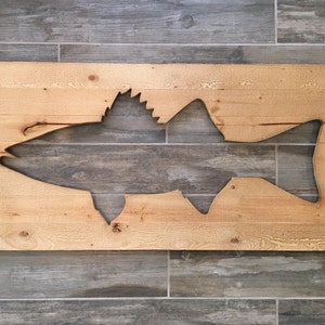 Striped Bass Silhouette Cut-Out CNC Striper Cut-Out Fishing Decor Nautical