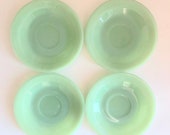 Jadeite quot Jane Ray quot Style Saucers - Set of 4 Unmarked Green Depression Glass