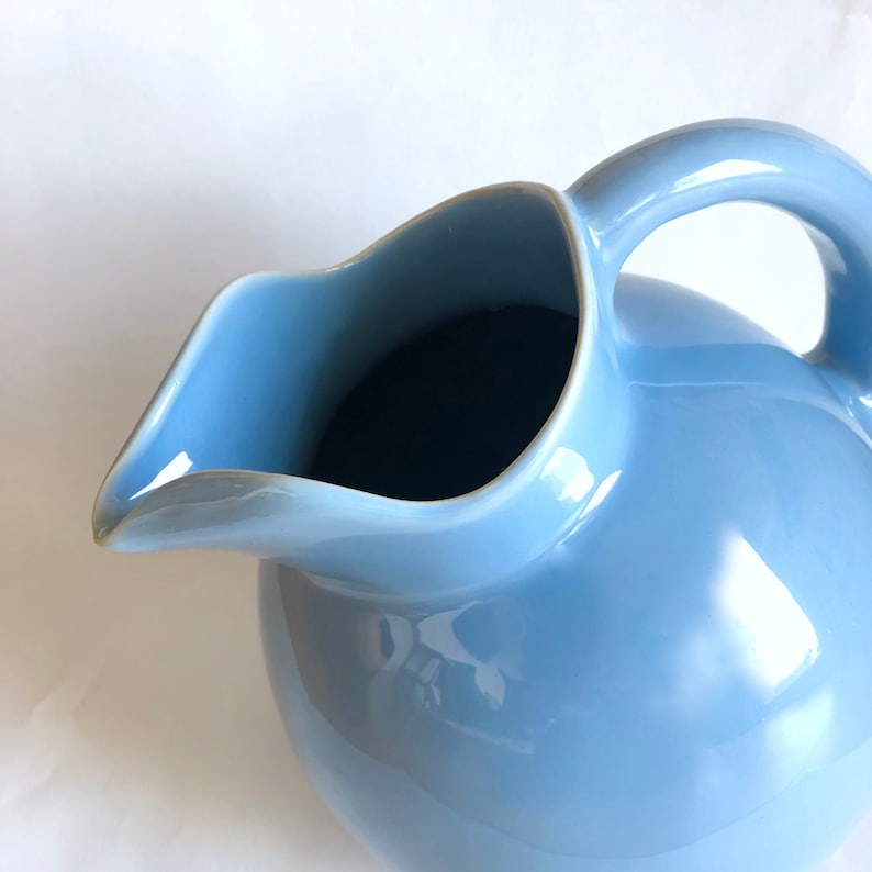 Delphinium Light Blue 1930s Pacific Pottery Hostessware Ball Pitcher 9